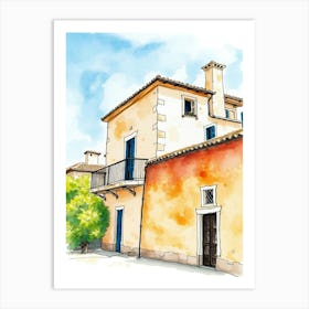 Watercolor Of A House 1 Art Print