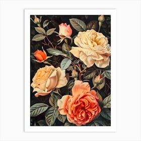 Roses Inspired By William Morris Art Print