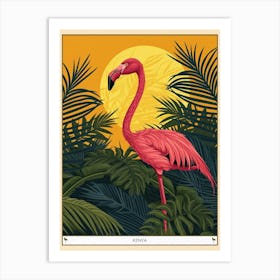 Greater Flamingo Kenya Tropical Illustration 1 Poster Art Print