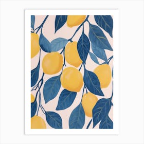 Lemons On A Branch Pattern Art Print