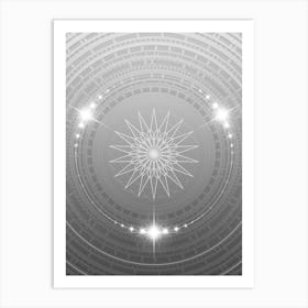Geometric Glyph in White and Silver with Sparkle Array n.0035 Art Print