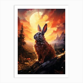 Rabbit In The Sunset Art Print