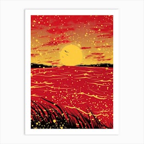 Sunset Over The Water 5 Art Print