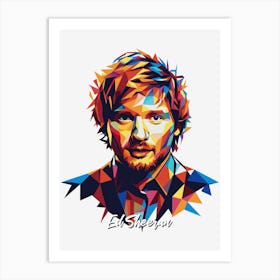 Ed Sheeran 01 Portrait Music Icon Style WPAP Pop Art Art Print