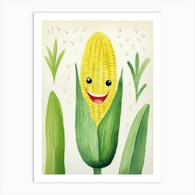 Friendly Kids Corn Art Print