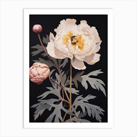 Flower Illustration Peony 3 Art Print