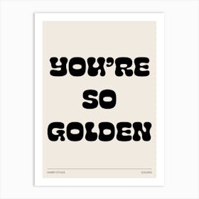 Harry Styles Golden Lyrics Art Print
