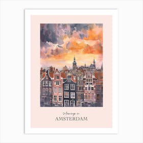 Mornings In Amsterdam Rooftops Morning Skyline 2 Art Print