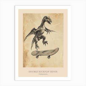 Pteranodon Vintage Dinosaur Poster Art Print