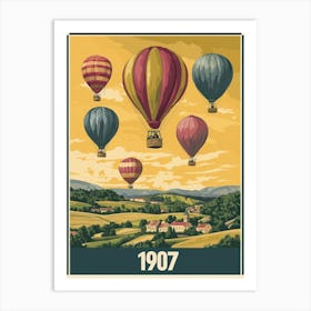 Aihrgdesign A Vintage Travel Poster Of A 1907 Hot Air Balloon 2e28e4d0 A20e 4e7f A45c Be4fb09218ff 1 Art Print