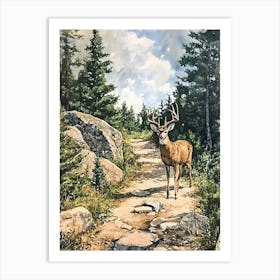 A Deer In The Woods 1 Art Print