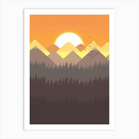 Sunset In The Mountains 93 Art Print