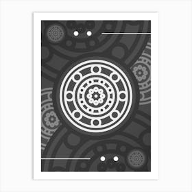 Abstract Geometric Glyph Array in White and Gray n.0068 Art Print