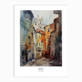 Split 1 Watercolour Travel Poster Art Print