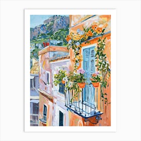 Balcony Painting In Amalfi 4 Art Print
