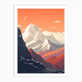 Great Himalaya Trail Nepal 1 Hiking Trail Landscape Art Print