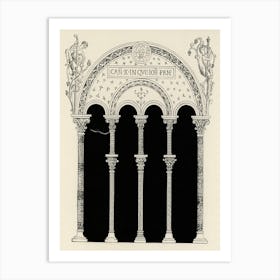 Ancient Architecture Illustration, Albert Racine Art Print