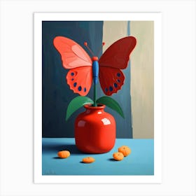 Butterfly In A Vase Art Print