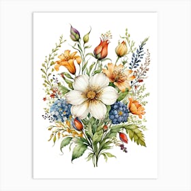 Watercolor Flowers 28 Art Print