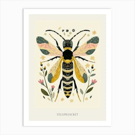 Colourful Insect Illustration Yellowjacket 18 Poster Art Print