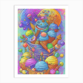Ice Cream Monster Art Print