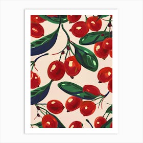 Cranberry Pattern Illustration 2 Art Print