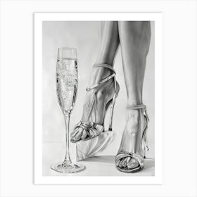 Glass Of Champagne Art Print