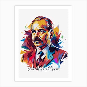 John Maynard Keynes 03 Portrait WPAP Pop Art Art Print