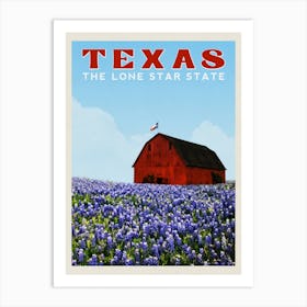 Texas Travel Poster Art Print