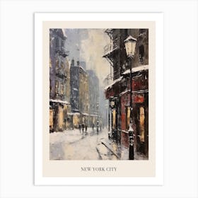 Vintage Winter Painting Poster New York City Usa 2 Art Print