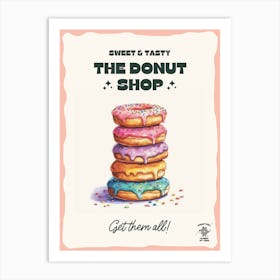 Stack Of Rainbow Donuts The Donut Shop 3 Art Print