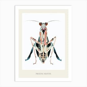 Colourful Insect Illustration Praying Mantis 14 Poster Art Print