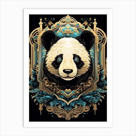 Panda Art In Art Deco Style 2 Art Print