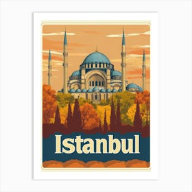 Aihrgdesign A Vintage Travel Poster Of Istanbul Featuring The B1e57673 4084 47c1 B474 2849a542ebab 2 Art Print