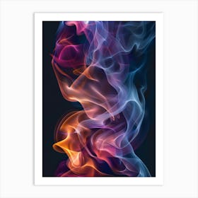 Abstract Smoke On Black Background 2 Art Print