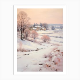 Dreamy Winter Painting Cotswolds United Kingdom 2 Art Print