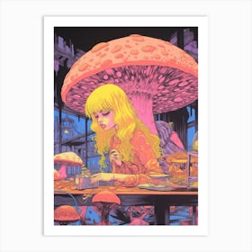 Mushroom Girl Surreal 4 Art Print