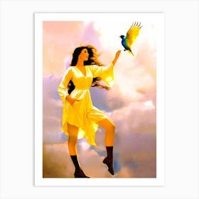 yellow dress Art Print