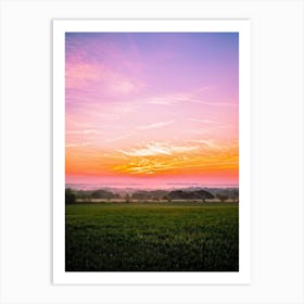 A Watercolor Creation Rich With Springs Flush Of Colors Backlit By The Glow Of The Summer Sunset (4) Art Print