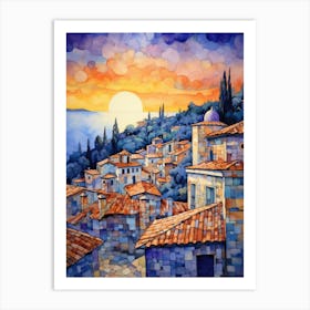 Sunset In Greece Art Print