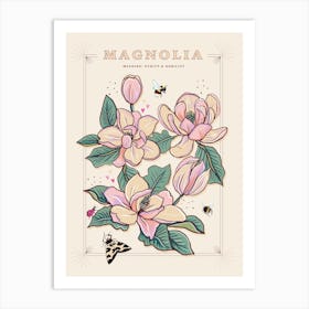 Magnolia On Cream Art Print