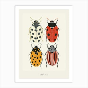 Colourful Insect Illustration Ladybug 9 Poster Art Print