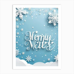 A Festive Greeting Design Winter Themed Typography Converges On A Celebratory Header Decorated Wit (4) Art Print