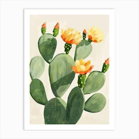 Nopal Cactus Minimalist Abstract Illustration 1 Art Print