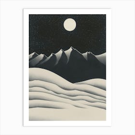 Moonlight Over The Mountains 5 Art Print