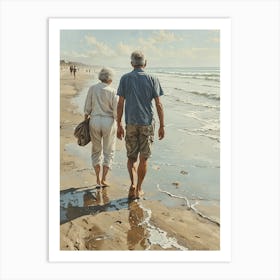 Walking On The Beach Art Print