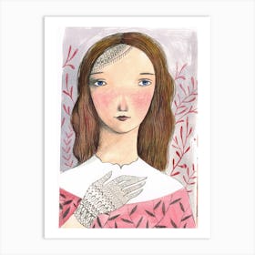 Lady In Pink Art Print