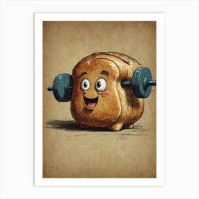 Cartoon Bread Art Print