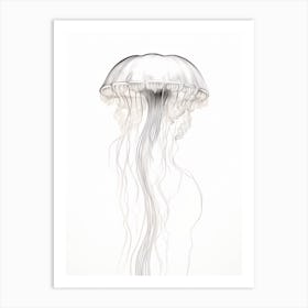 Upside Down Jellyfish Simple Drawing 4 Art Print