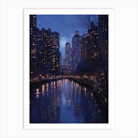 City At Night 1 Art Print